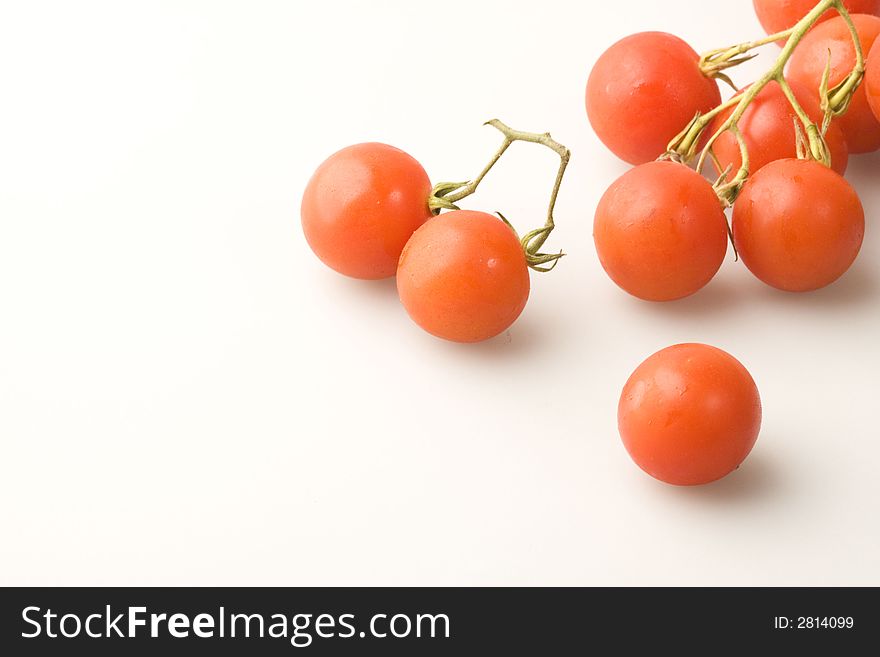 The Red fresh small tomatos