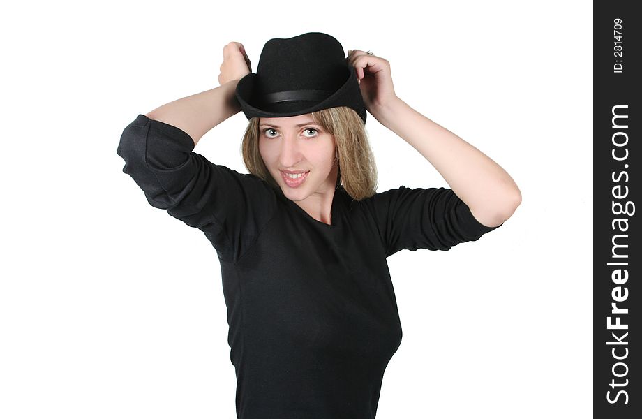 Beauty Girl With Black Hat