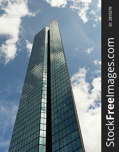 Back Bay Skyscraper against a cloud filled sky