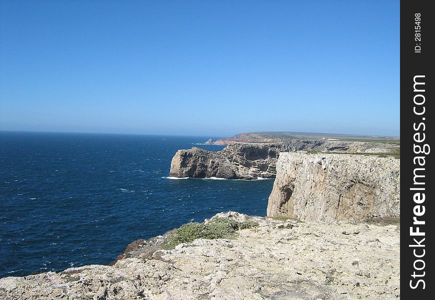 Mediterranean cliff seaside in algarve portugal