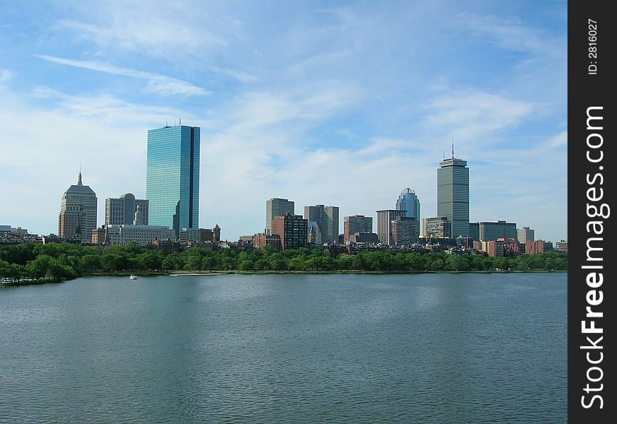 Back Bay skyline along the Charles River. Back Bay skyline along the Charles River.