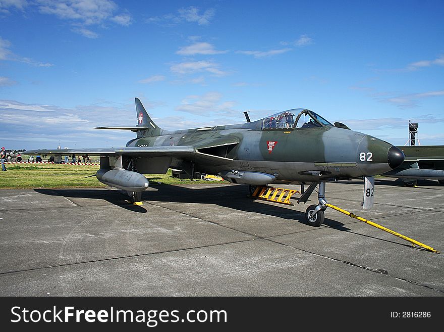 Hawker Hunter on display at an airshow