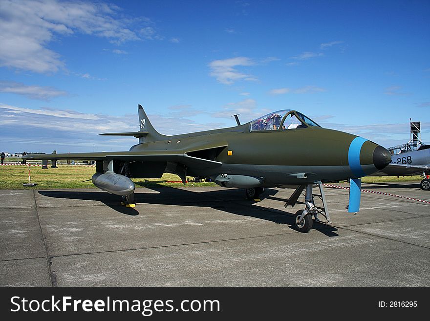 Hawker Hunter on display at an airshow