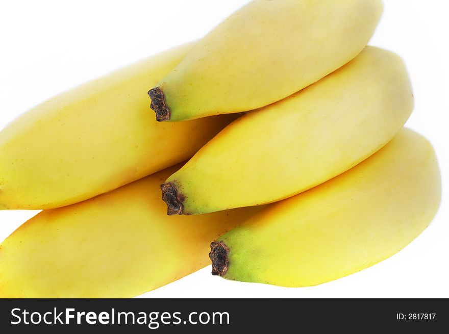 Bunch of bananas isolated on white