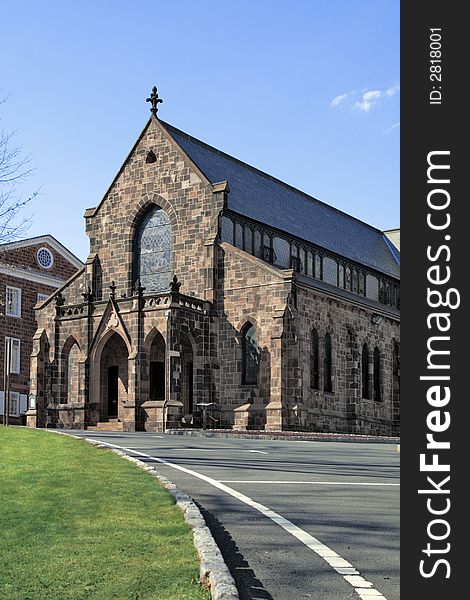 Old Historic Chapel or Church on bright sunny day in spring