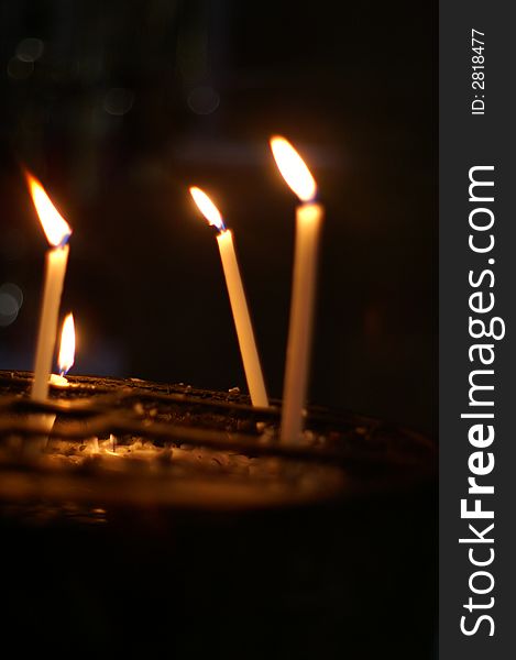 Candles in a church