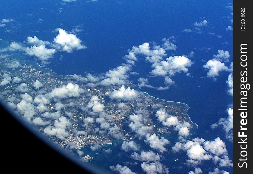 One of the islands of Japan from the plane
