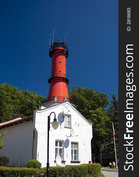 Lighthouse on a bright day with clear skies