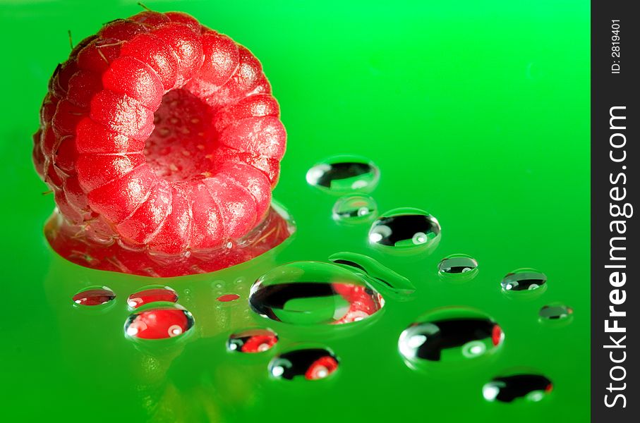 Close-up of a fresh raspberry