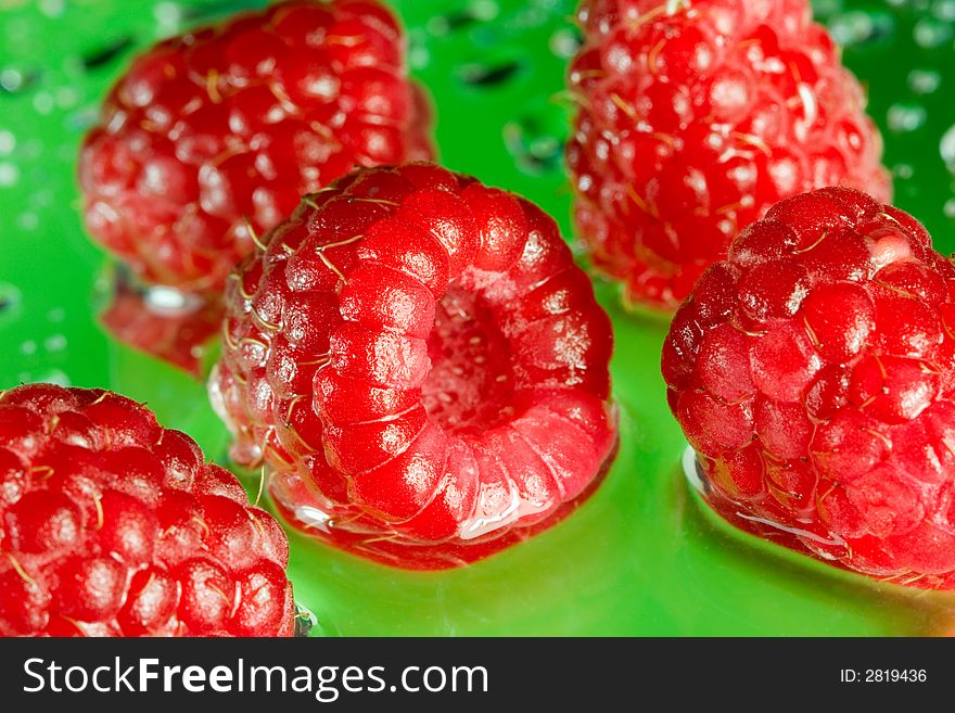 Close-up of a fresh raspberry