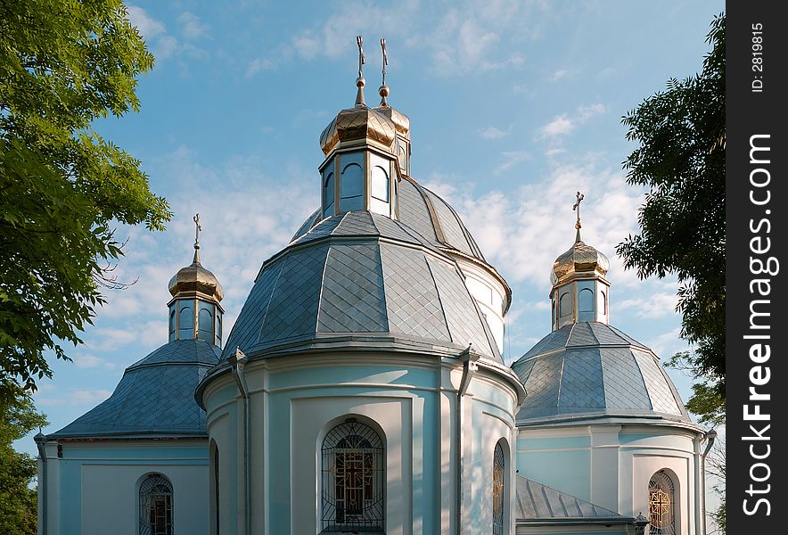 Church in town Novovolynsk, Volyn region, Ukraine. was established about 400 years before. There is men monastery near the church.