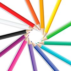 Color Pencils In A Circle Royalty Free Stock Image Color Pencils In A Circle Royalty Free Stock Image