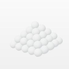 Golf Balls Made A Pyramid Royalty Free Stock Photography