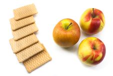 Baby Healthy Food Crackers And Bio Apples Royalty Free Stock Images Baby Healthy Food Crackers And Bio Apples Royalty Free Stock Images