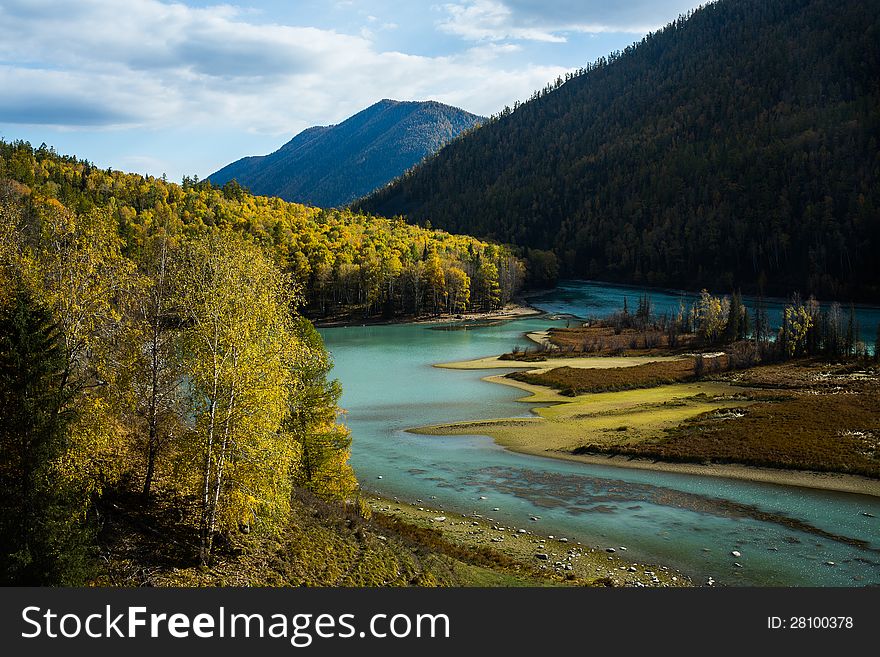 In the autumn of 2012 Xinjiang Kanas scenic shots. In the autumn of 2012 Xinjiang Kanas scenic shots