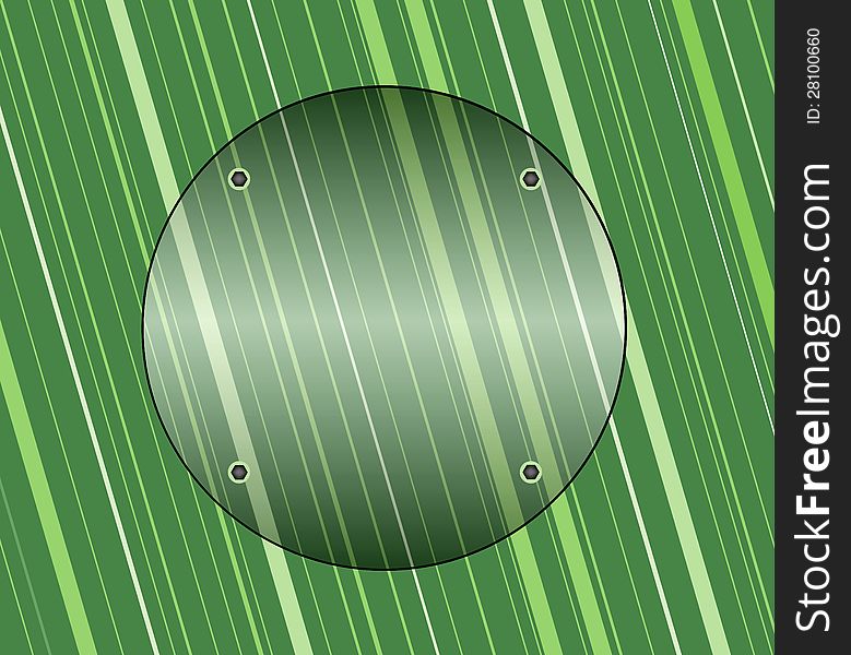 Shiny glass on green colors background