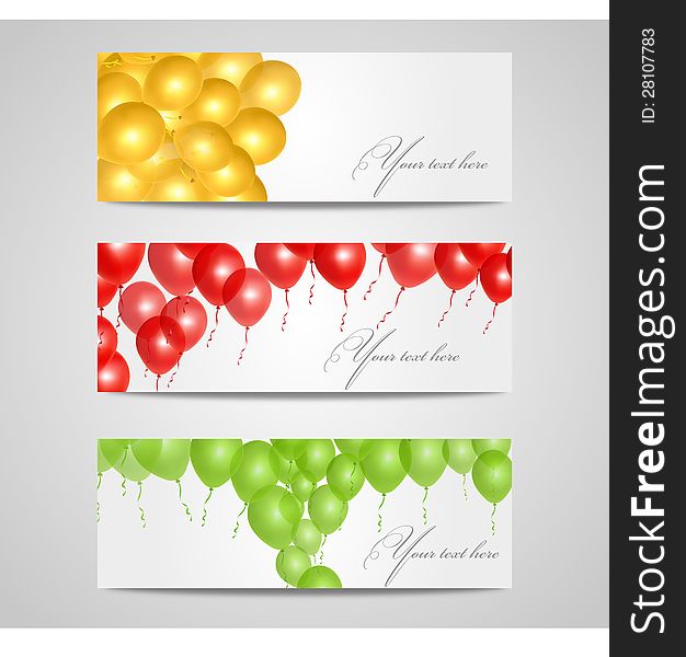 Vector illustration of colorful glossy balloons on white background. Vector illustration of colorful glossy balloons on white background
