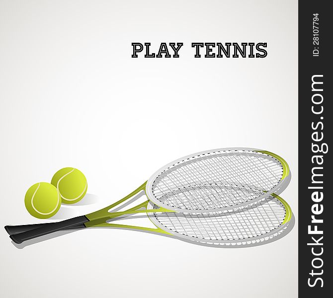 Vector illustration of tennis balls and rackets. Vector illustration of tennis balls and rackets