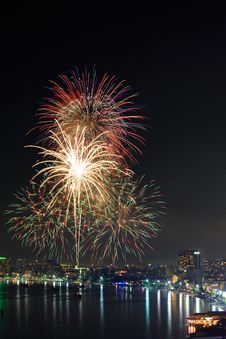 Firework At Pattaya City, Thailand Royalty Free Stock Images Firework At Pattaya City, Thailand Royalty Free Stock Images