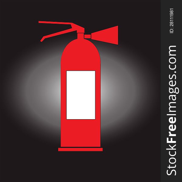 Fire extinguisher with gas, vector on black background. Fire extinguisher with gas, vector on black background