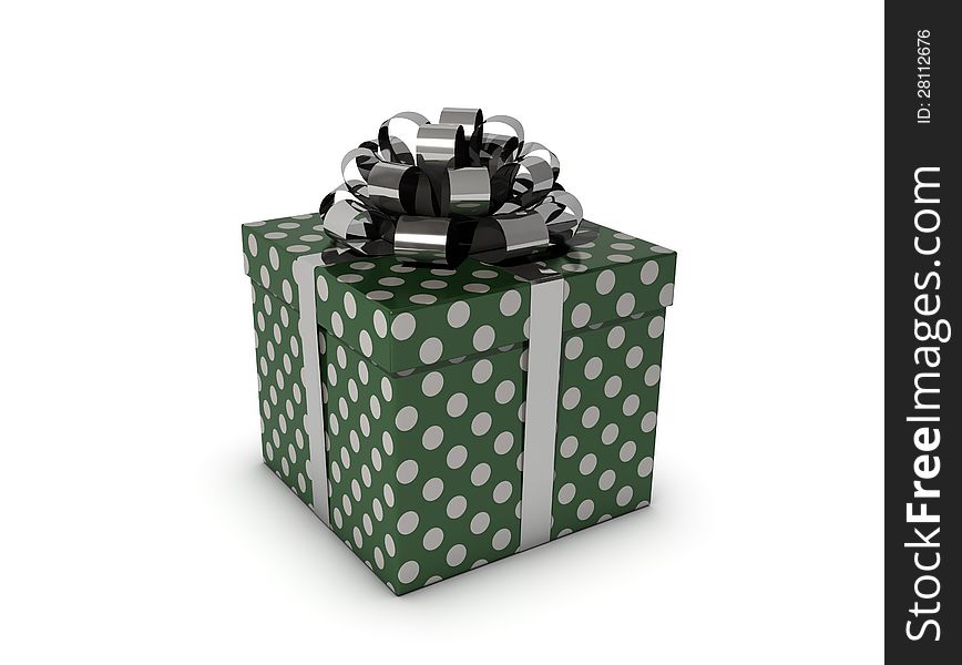 Illustration of green gift box.