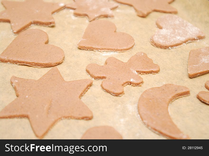 Homemade Gingerbread Cookies With Different Shapes for Christmas