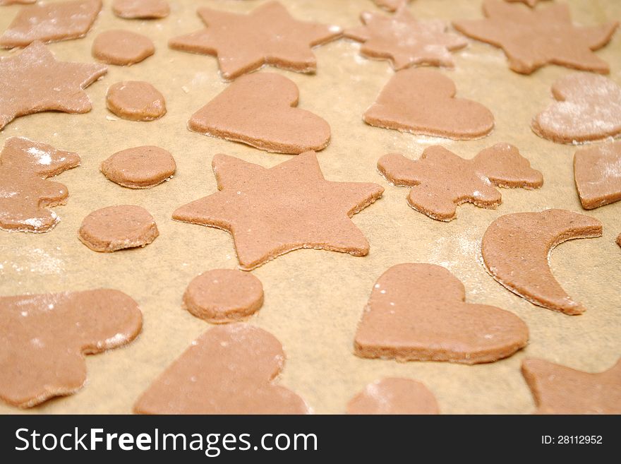 Homemade Gingerbread Cookies With Different Shapes for Christmas