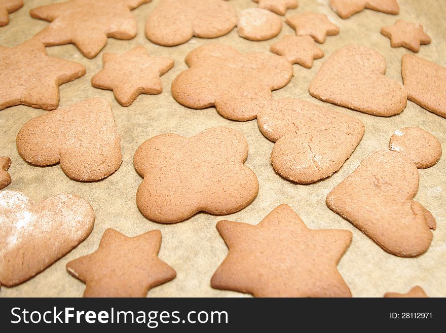 Homemade Gingerbread Cookies With Different Shapes