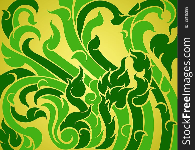 Beautiful green vine pattern background. Beautiful green vine pattern background