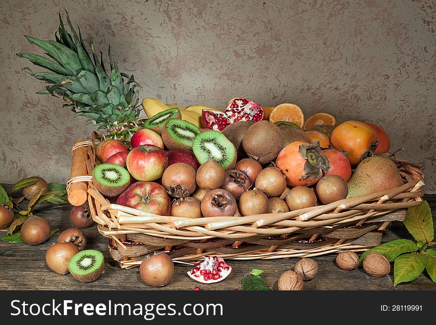 Organic Ripe Fruits. Autumn harvest. Organic Ripe Fruits. Autumn harvest