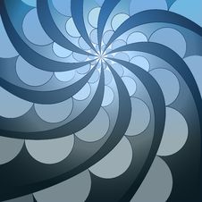 Abstract Symmetric Blue Swirl Blossom Shape Stock Image