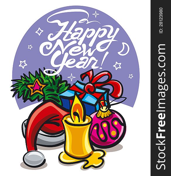 Happy new year greeting card. Happy new year greeting card