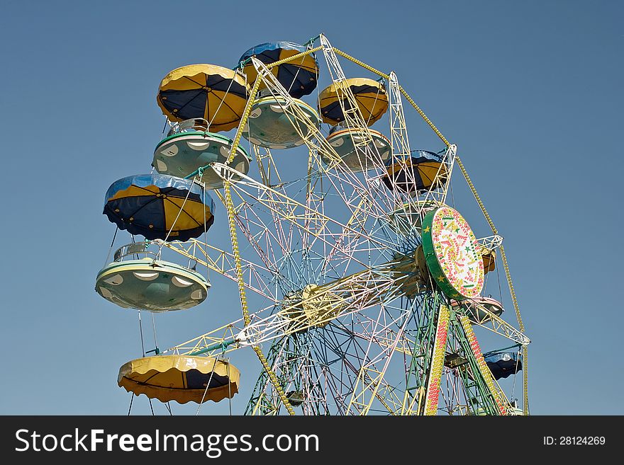 Attraction to amusement park, the ferris wheel. Attraction to amusement park, the ferris wheel
