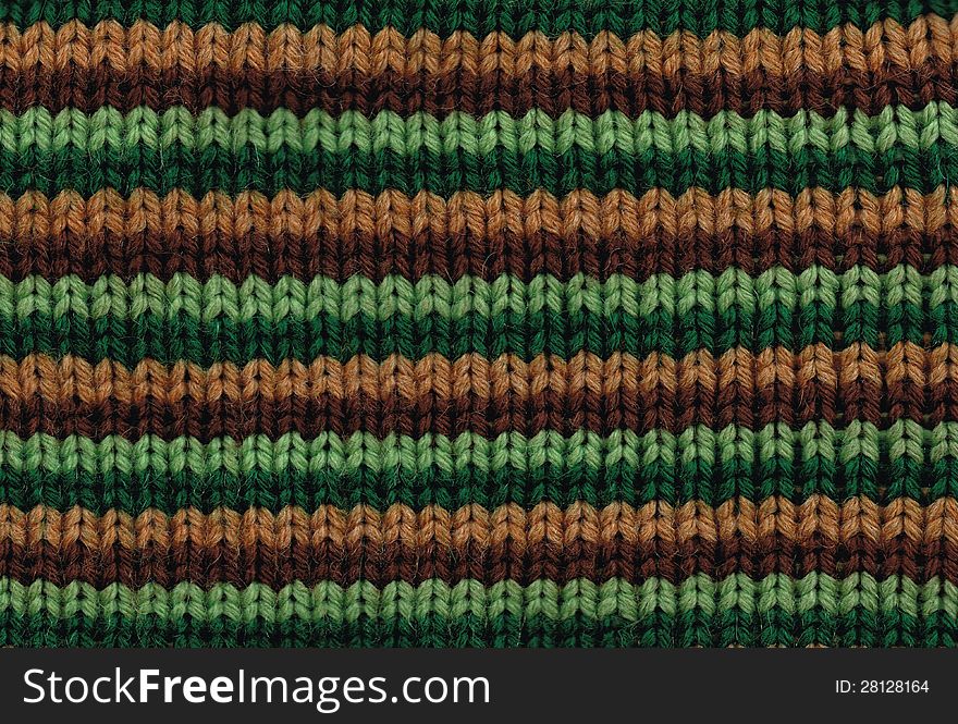 Fabric Knitting With Colored Horizontal Stripes