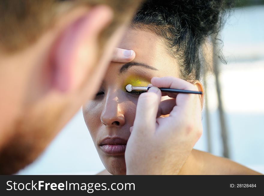 Professional Makeup With A Beautiful Young Black Woman