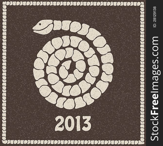 Vector Illustration Of 2013 New Year Snake