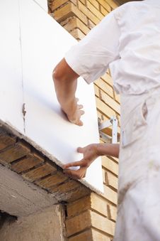 Painters Working On The Building Royalty Free Stock Photography Painters Working On The Building Royalty Free Stock Photography