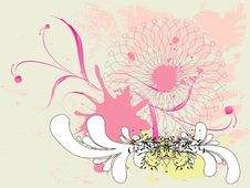 Grunge Pink Floral Ornament Royalty Free Stock Image
