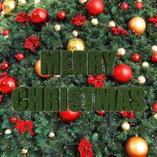 Merry Christmas, Decorative Christmas Tree Royalty Free Stock Photos Merry Christmas, Decorative Christmas Tree Royalty Free Stock Photos
