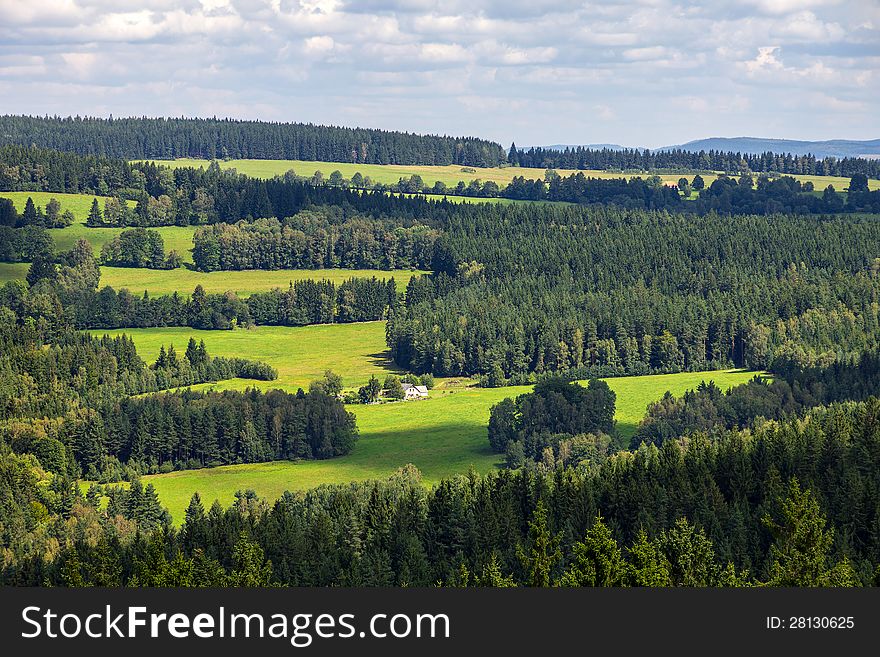 Summer landscape in the south of Czech Republic.