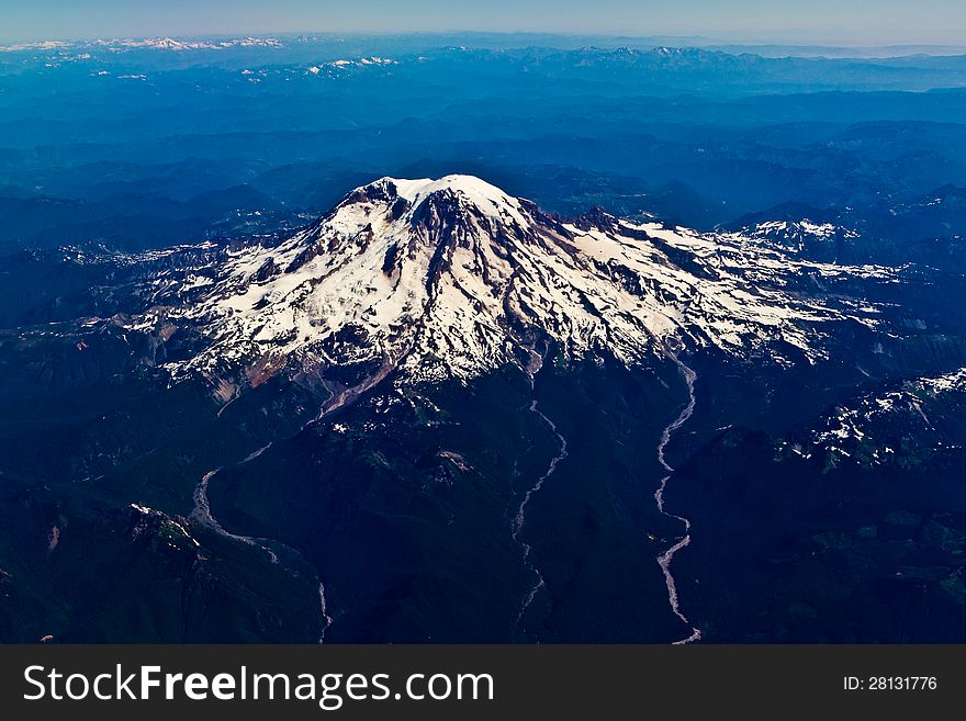 Aerial View of Mount Rainier, Wash.