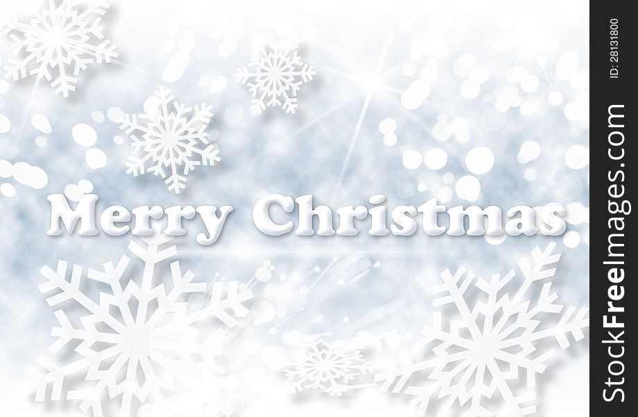 Christmas Background With White Snowflakes