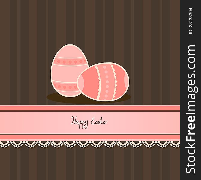 Easter card in retro style
