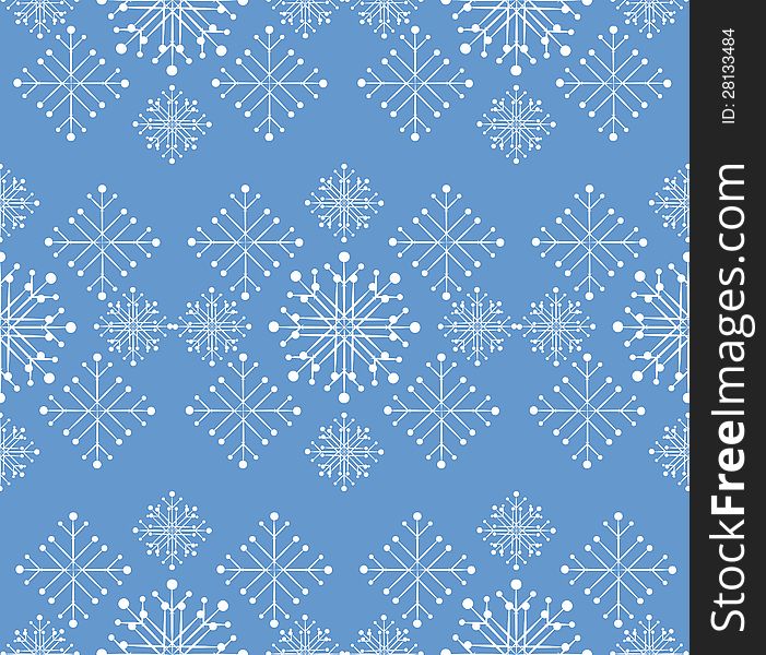 Illustration of white snowflakes on blue background. Illustration of white snowflakes on blue background.