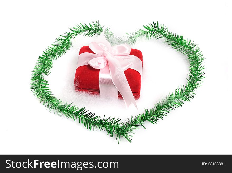 Christmas gift on love border