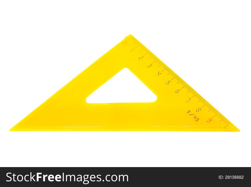 Modern yellow triangle on a white background