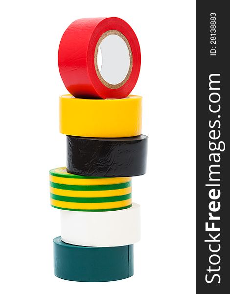 PVC electrical tape on white background