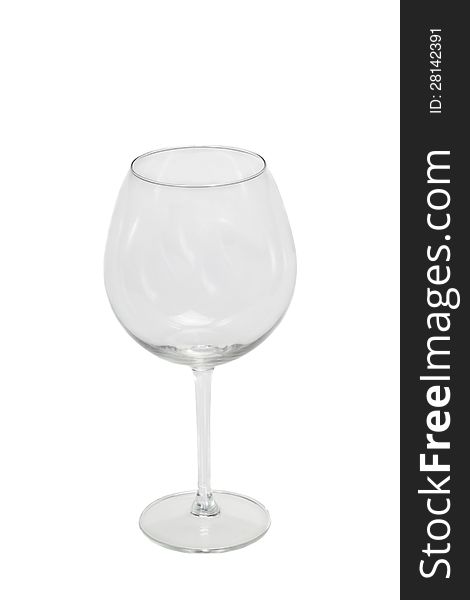 Empty wineglass isolated on white background