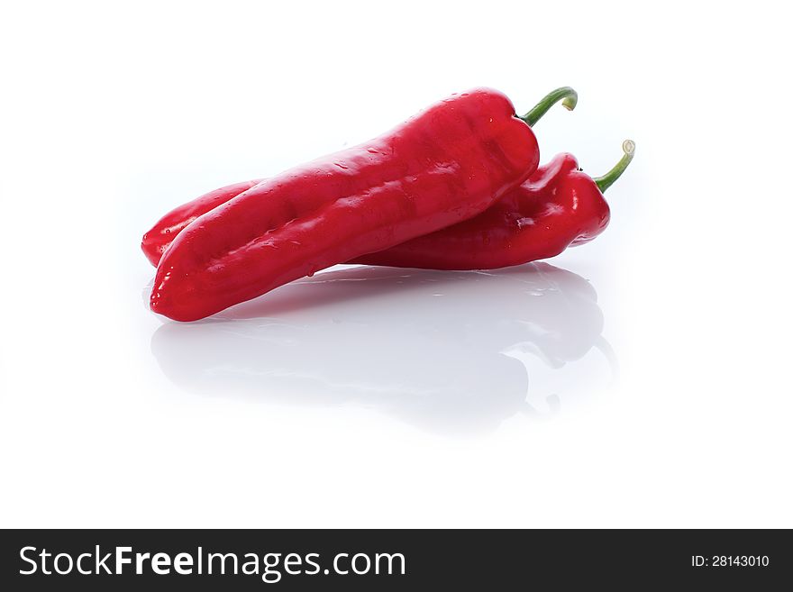 Picture of different peppers on a white, isolated background. Picture of different peppers on a white, isolated background