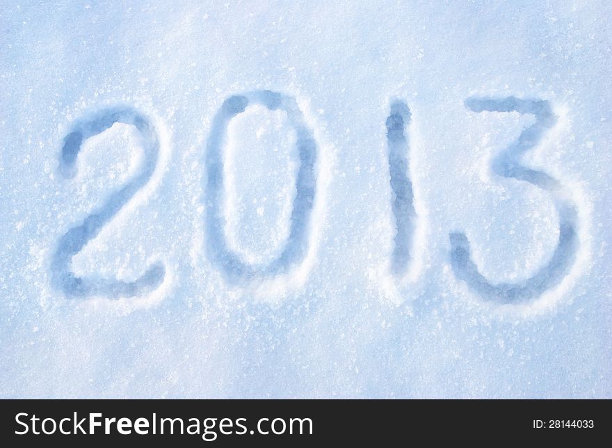 The Inscription on snow - 2013, congratulations!. The Inscription on snow - 2013, congratulations!